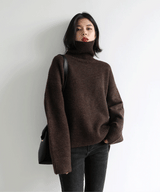 Women's Relaxed Mock Neck Knit Sweater