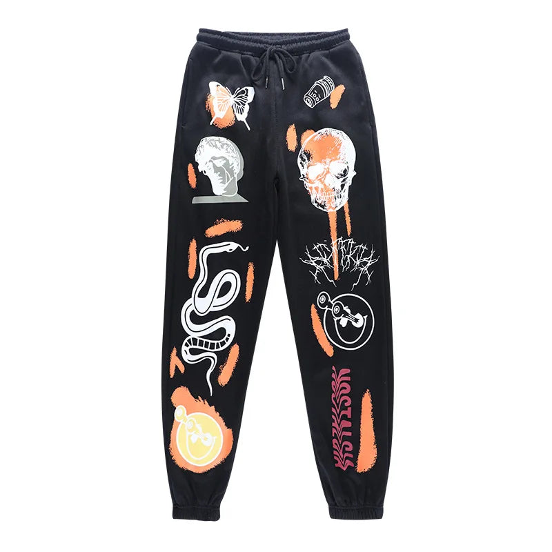 Women's Hippie Cartoon Print Joggers
