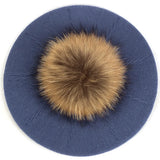 Women's Knit Beret with Oversized Pom Pom | Geebro