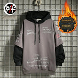 Men’s Retro Layered-Look Printed Hoodie