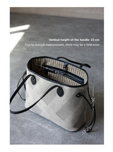 Women's Fashion Shoulder Bag Luxury Designer Handbag Large Capacity Canvas With Genuine Leather Tote For Shopping,Commuting,Work