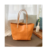 2023 New Women Deluxe Cowhide Genuine Leather Totes Handbag Lady Simple Soft Satchels Bag High Capacity Waterproof Shopping Bags