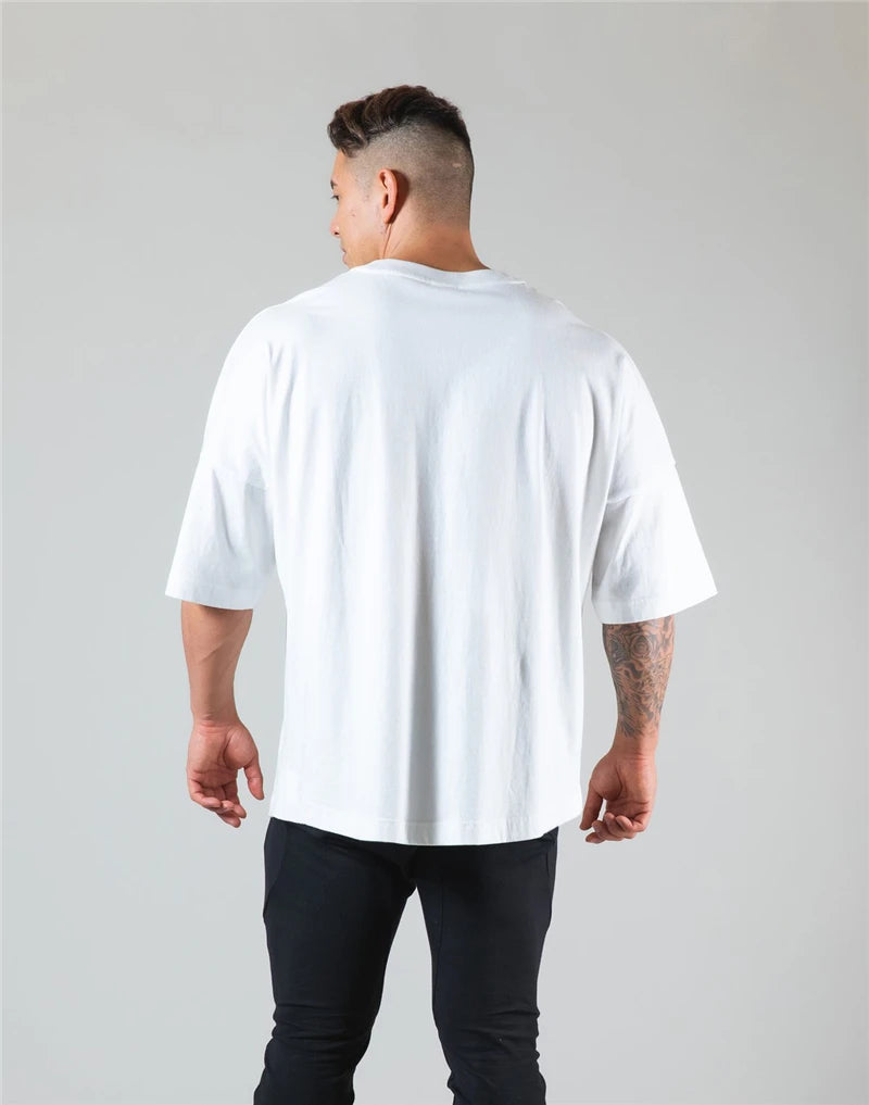 Men's Oversized Cotton Tee – Gym, Street & Everyday Style