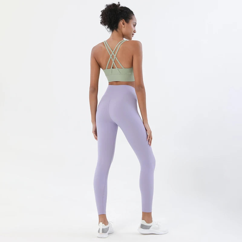 Women's Yoga Set with Sports Bra & High-Waist Leggings