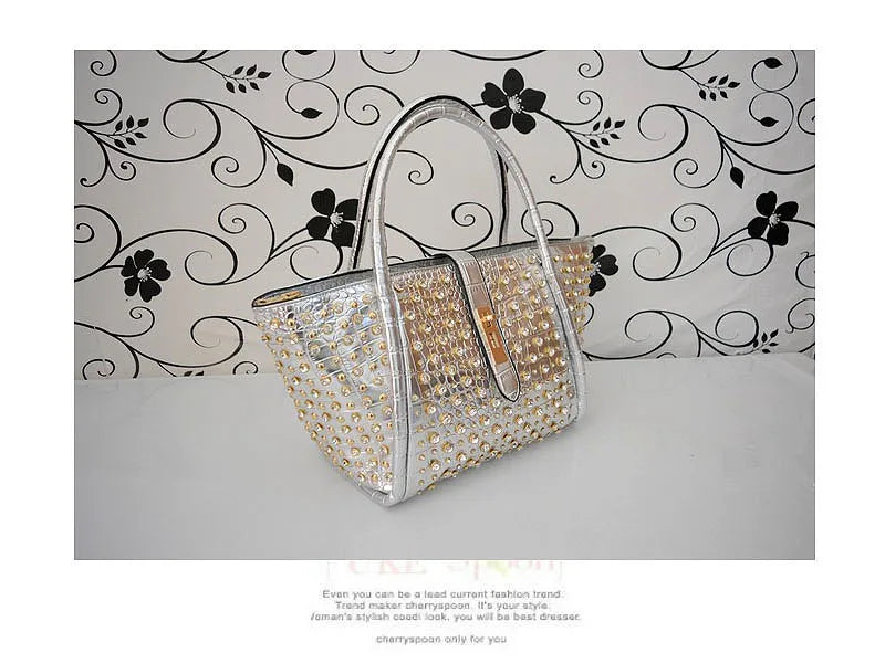 iPinee Rhinestones Crossbody Bags For Women Patent  Leather Luxury Handbags Women Bag Designer Ladies Messenger Bag Sac A Main