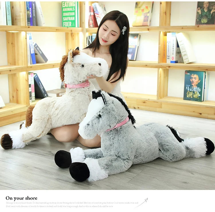 New Arrive High Quality 90-120CM Horse Plush Toys Stuffed Animal Doll Boys Girls  Birthday Gift Home Shop Decor Triver