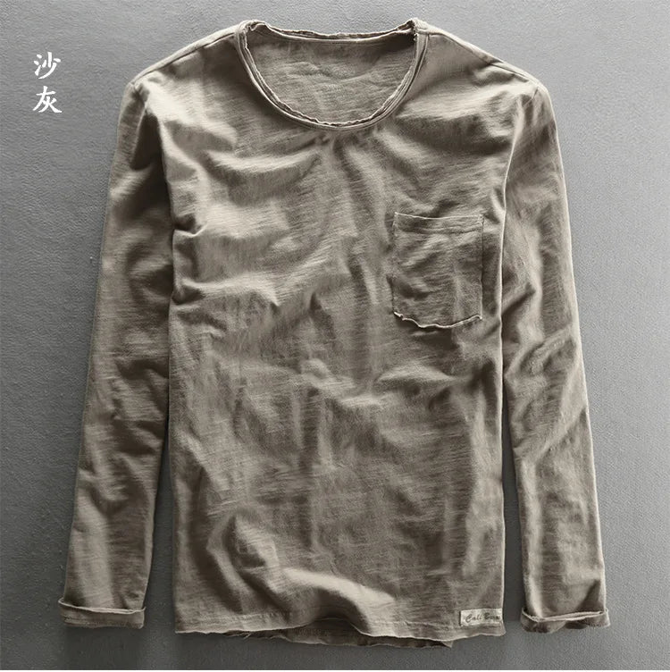 Men's Vintage Bamboo Cotton Long Sleeve Tee