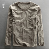 Men's Vintage Bamboo Cotton Long Sleeve Tee