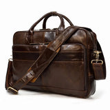 Men Briefcase Genuine Leather Laptop Bag 14 15.6" PC Doctor Lawyer Computer Bag Cowhide Male Briefcase Leather Men Business Bag