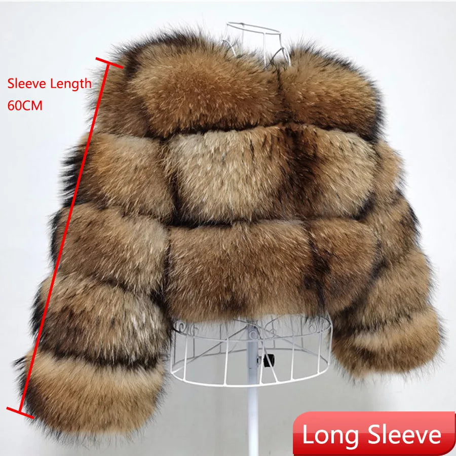 Luxury Women’s Real Raccoon & Fox Fur Jacket | Premium Winter Outerwear