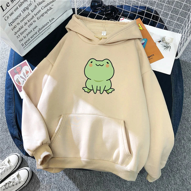 Kawaii Frog Harajuku Fleece Hoodie