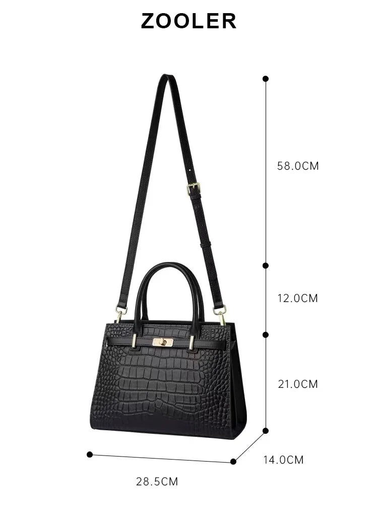 Hot ZOOLER Fashion Woman Bag Full Genuine Leather Shoulder Bags for Businesswomen Real Cow Handbags Purses Bolsa Feminina #wg383
