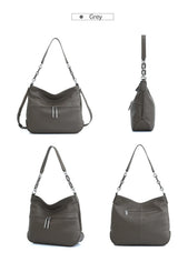 Zency Soft Cowhide Leather Winter Women's Shoulder Bag Casual Commuter High Capacity Female Crossbody Handbag Vintage Shopper