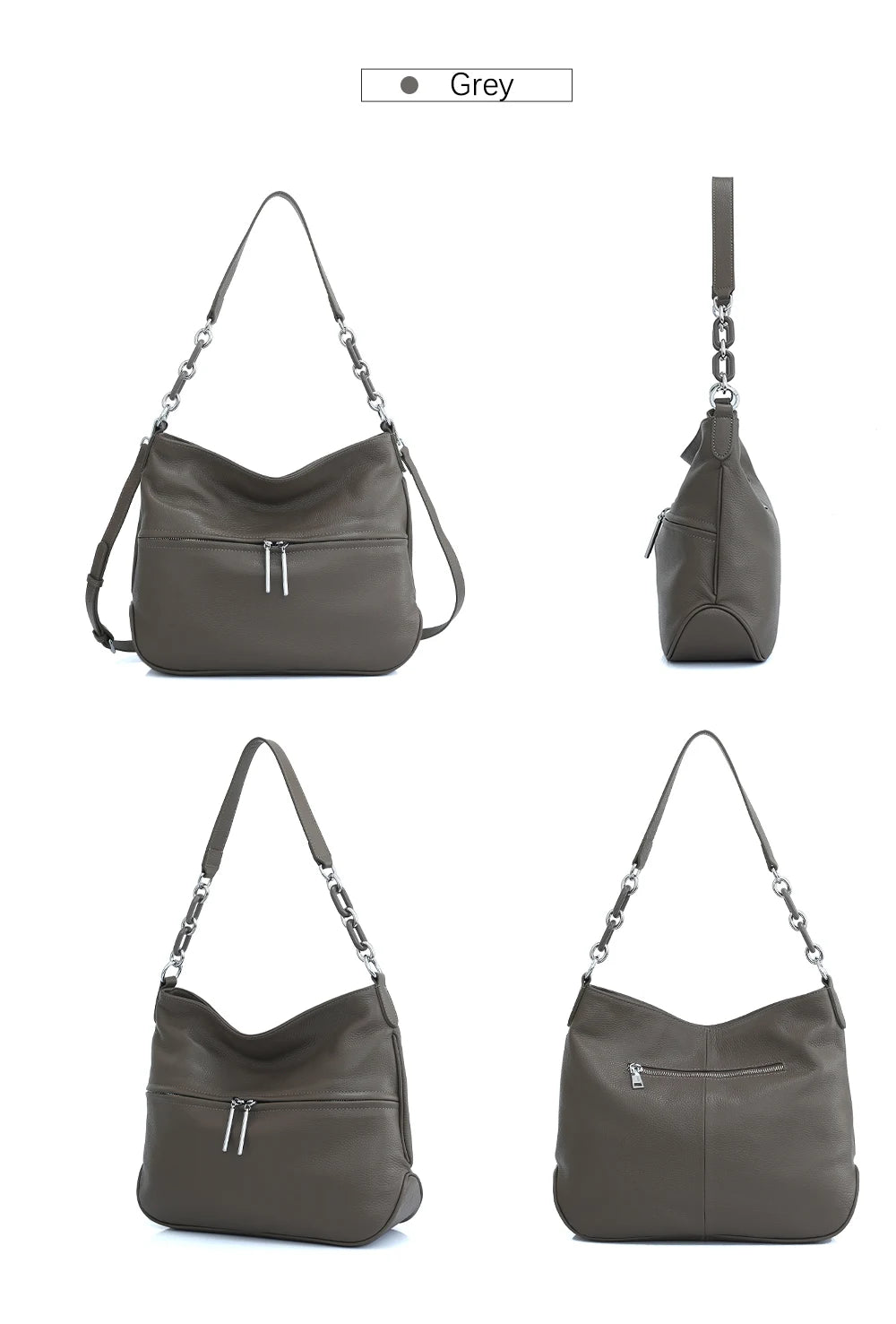 Zency Soft Cowhide Leather Winter Women's Shoulder Bag Casual Commuter High Capacity Female Crossbody Handbag Vintage Shopper