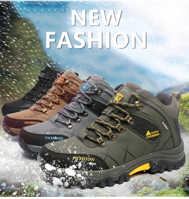 Waterproof Winter Leather Hiking Boots