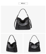 ZENCY New Handbag Luxury Genuine Leather Bag for Women Shoulder Tote Crossbody Double Zipper Pocket Charming Red Hobo Bag