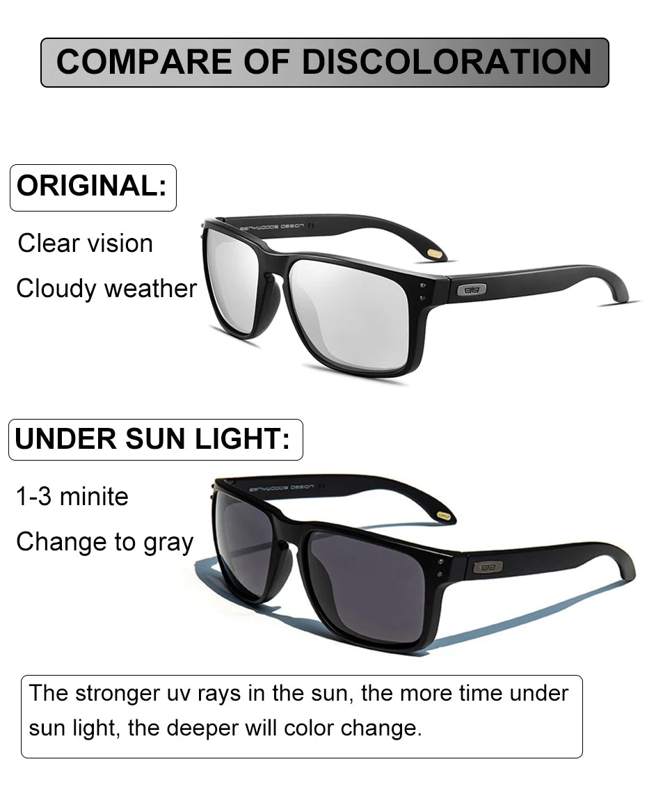 CAPONI Men's Polarized Photochromic Square Sunglasses