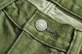 Saucezhan Men Jeans Vulcanization Olive Green 107 Selvedge Denim Jeans Men washed  Slim Fit 14 Oz  Zipper Fly
