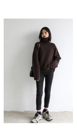 Women's Relaxed Mock Neck Knit Sweater