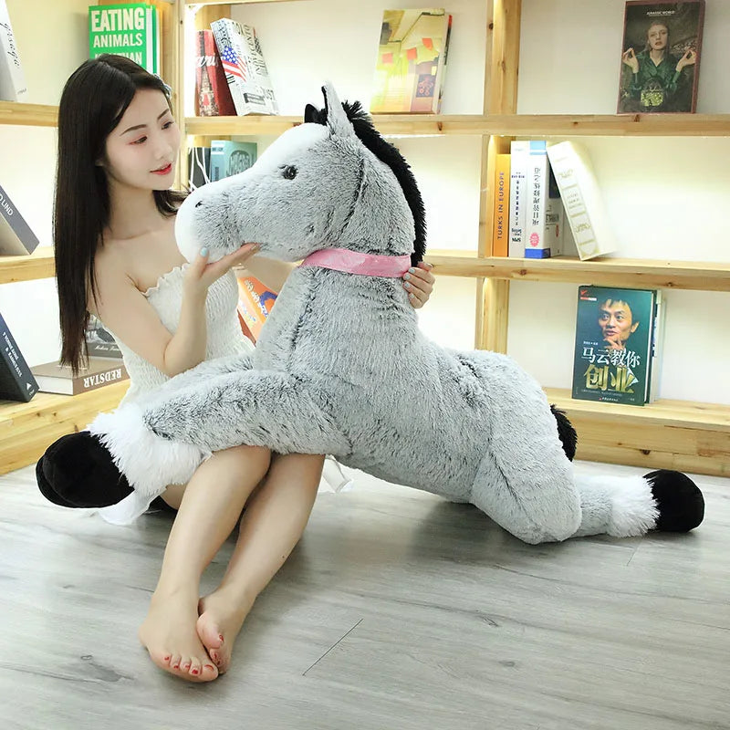 New Arrive High Quality 90-120CM Horse Plush Toys Stuffed Animal Doll Boys Girls  Birthday Gift Home Shop Decor Triver