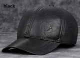 Men's Genuine Leather Baseball Cap | Eagle Print