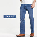 Men's Stretch Bootcut Jeans | Slim Flare Denim Trousers