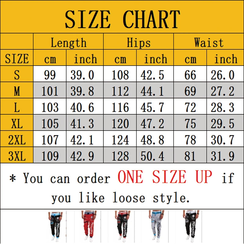 Men's Graphic Joggers with Elastic Waist