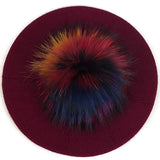 Women's Knit Beret with Oversized Pom Pom | Geebro