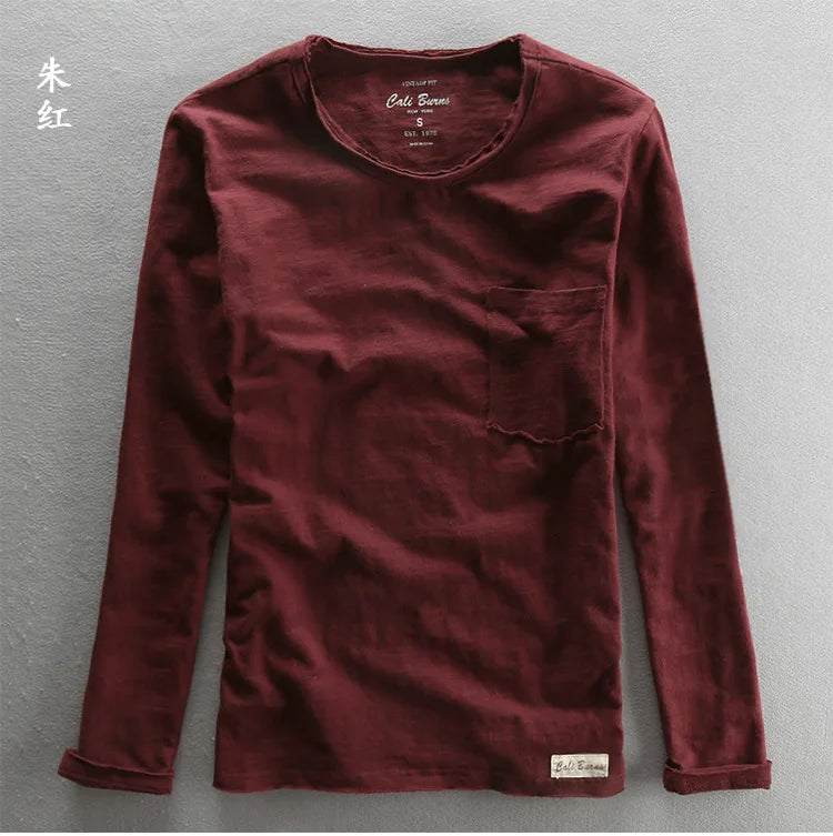 Men's Vintage Bamboo Cotton Long Sleeve Tee