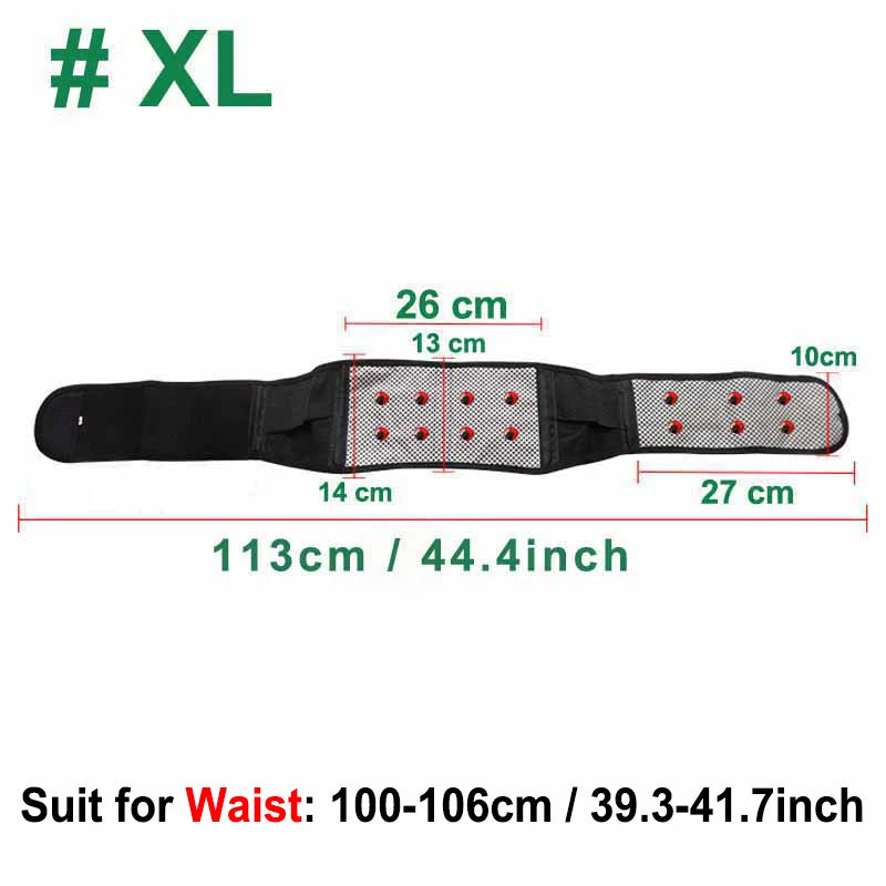 ComfortFit Adjustable Tourmaline Back Support & Lumbar Brace
