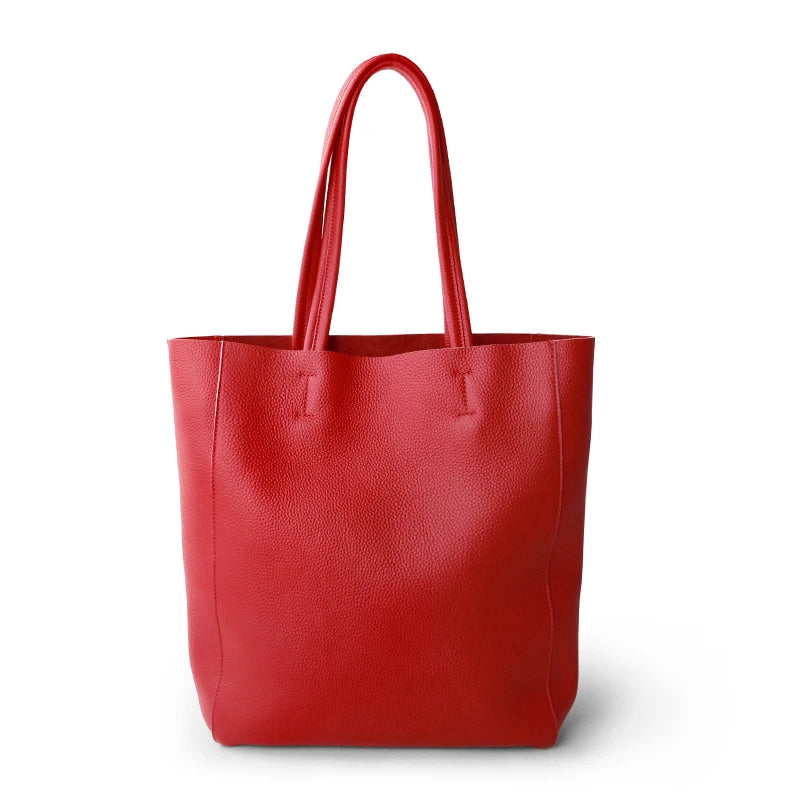 Women Luxury Bag Casual Tote Female Fashion Summer Beach Handbag Lady Popular Soft Cowhide Genuine Leather Shoulder Shopping Bag