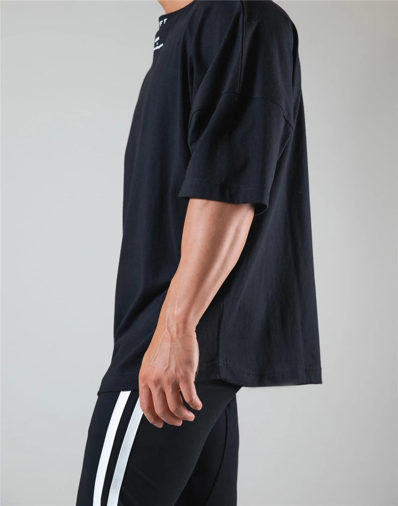 Men's Oversized Cotton Tee – Gym, Street & Everyday Style