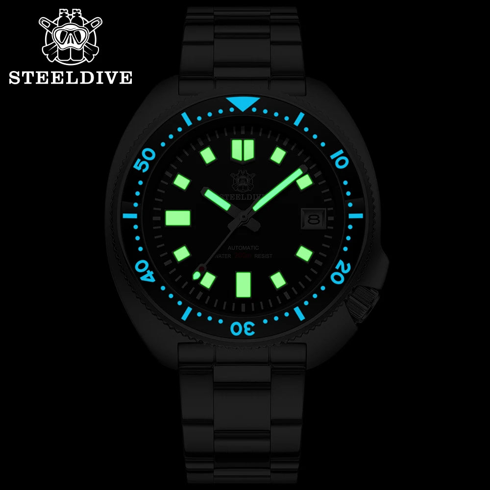 STEELDIVE Classic New Nylon Strap SD1970 200M Water Resistant Sapphire Glass AR Coating Mens Automatic Watch NH35 Dive Watch