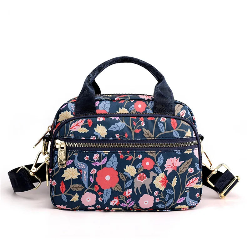 Women's Floral Nylon Crossbody Shoulder Bag