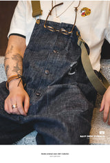 Maden Vintage Unisex Denim Overalls – Navy Baggy Fit