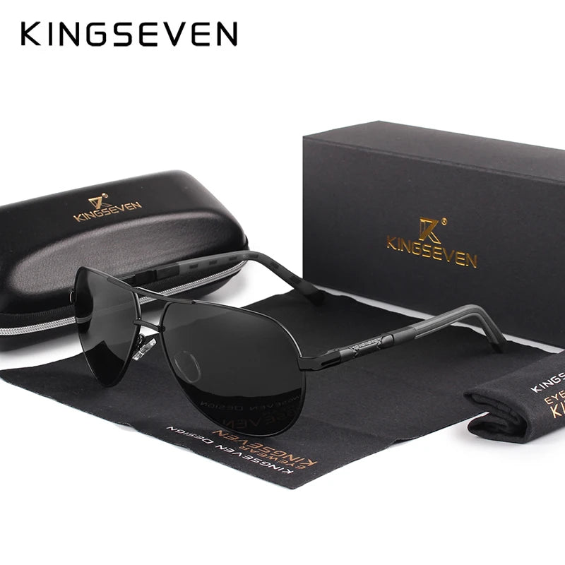 KINGSEVEN Vintage Polarized Pilot Sunglasses for Men