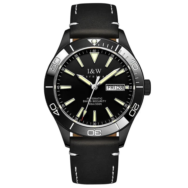 CARNIVAL Dive Watch Luxury Stainless Steel Sport Automatic Mechanical Wristwatch 100M Waterproof NH36 Clock for Men Reloj Hombre