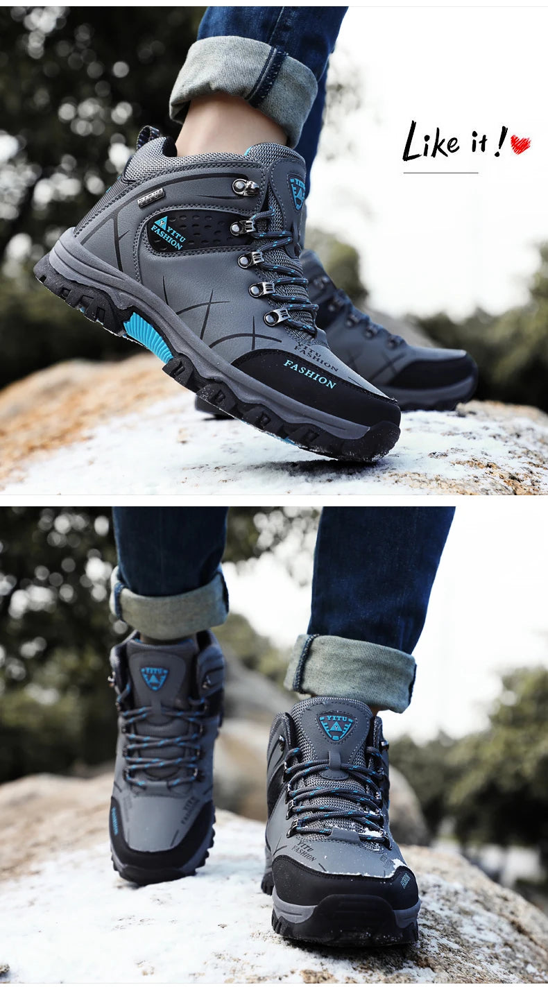 Waterproof Winter Leather Hiking Boots