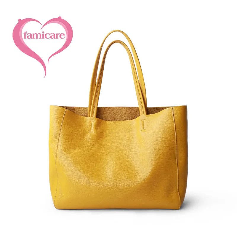 Bag Women 2022 New Summer Genuine Leather Tote Female Casual Fashion Simple Underarm Shoulder Bag Large Capacity Shopper Handbag