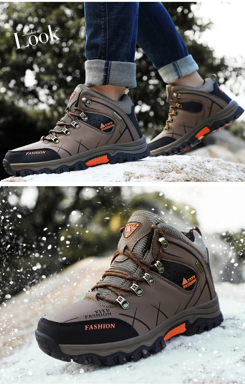 Waterproof Winter Leather Hiking Boots