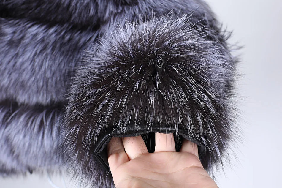 Luxury Women’s Real Raccoon & Fox Fur Jacket | Premium Winter Outerwear