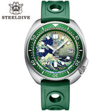 STEELDIVE SD1970J Kanagawa Turtle Full Luminous Dial Ceramic Bezel NH35 AutomaticSTEELDIVE Offical Store Mens Dive Watch