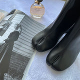 Luxury Leather Tabi Split Toe Ankle Boots - Women's High Heel