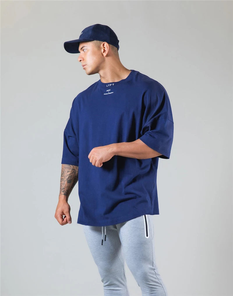 Men's Oversized Cotton Tee – Gym, Street & Everyday Style