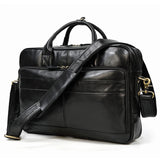 Men Briefcase Genuine Leather Laptop Bag 14 15.6" PC Doctor Lawyer Computer Bag Cowhide Male Briefcase Leather Men Business Bag