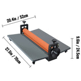 VEVOR 25.6"x1" Manual Cold Roll Laminator Machine Sheets Document Plasticizer Fits Poster Painting Photo Book Cover A3 A4 Paper