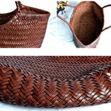 100% Natural Cowhide Weave Handbags Fashion Small Manual Hand Made Ladies Woven Handbag Exquisite Tote Dating Shopping Bags