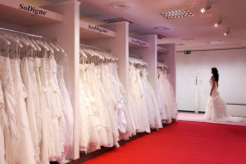 A-line Wedding Dresses Off Shoulder Long Sleeve Satin/Lace Bridal Dress Elegant Bride Gown vestidos de novia customized