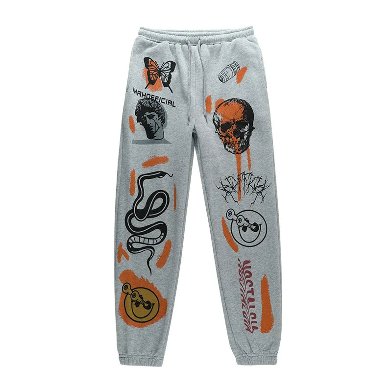 Women's Hippie Cartoon Print Joggers