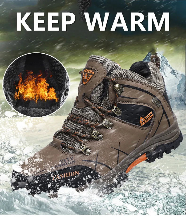 Waterproof Winter Leather Hiking Boots